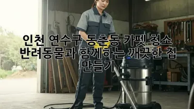 인천 연수구 동춘동 카펫 청소, 반려동물과 함께하는 깨끗한 집 만들기