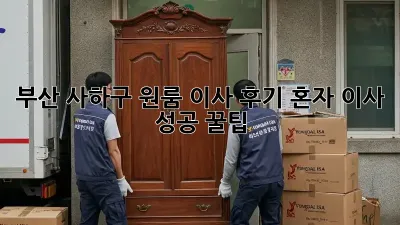 부산 사하구 원룸 이사 후기: 혼자 이사 성공 꿀팁!